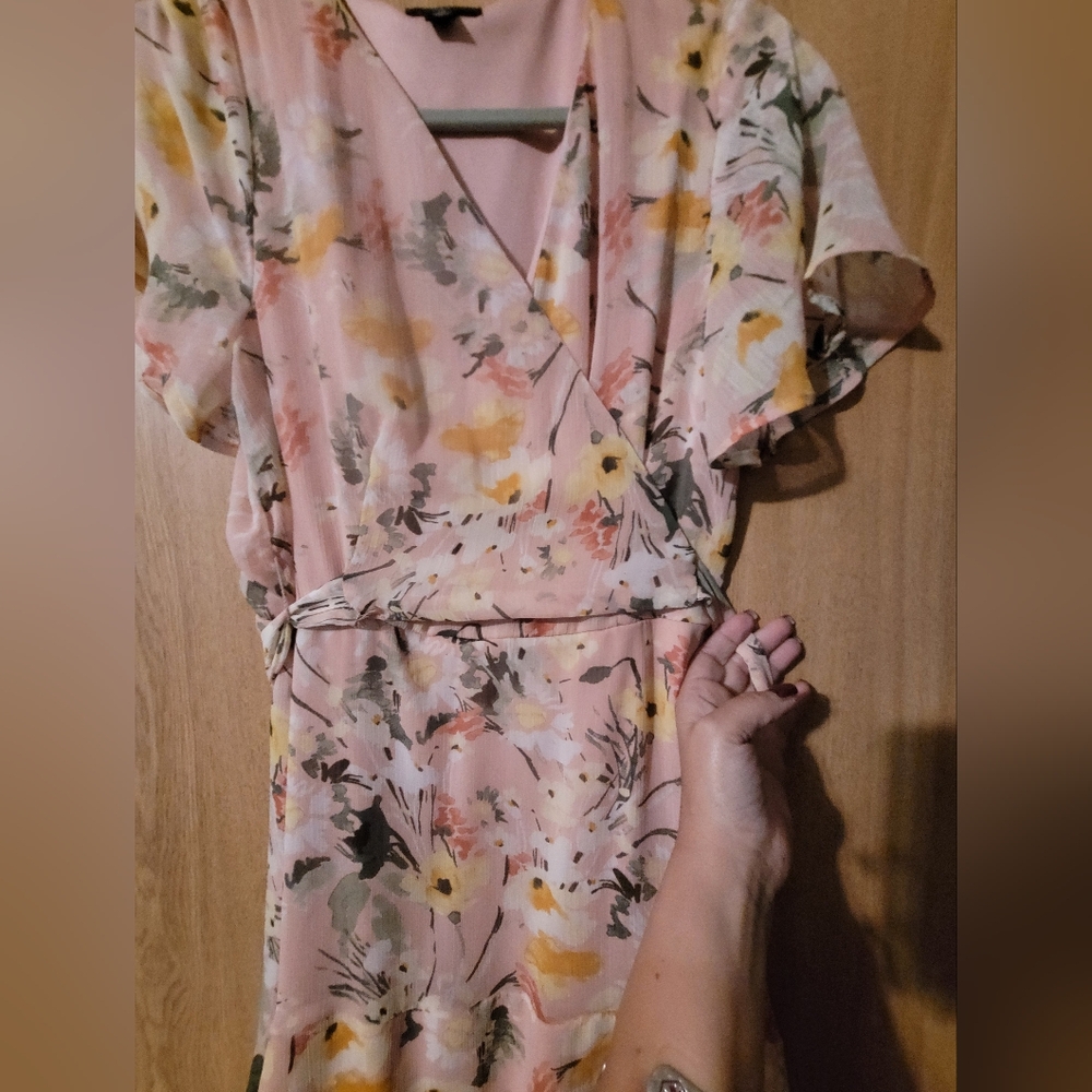 Wrap style floral dress